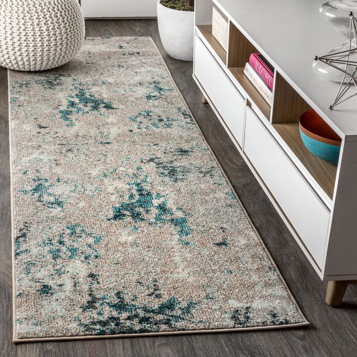 Contemporary Pop Modern Abstract Vintage Faded Area Rug