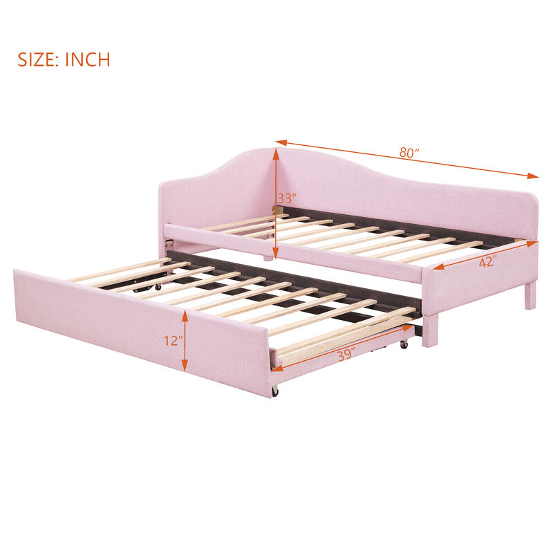 Merax Upholstered L-Shaped Daybed with Pop Up Trundle