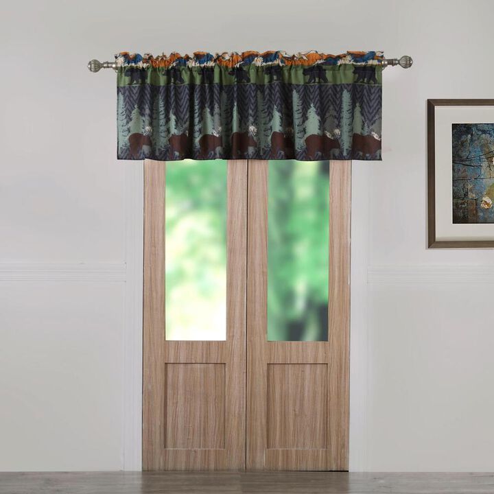 Barefoot Bungalow Black Bear Lodge Window Valance - 84x19+2", Multi