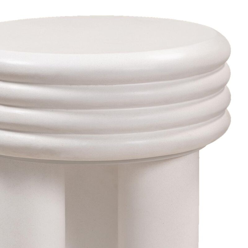 Belen Kox Glamorous Ivory Concrete Side Table, Belen Kox