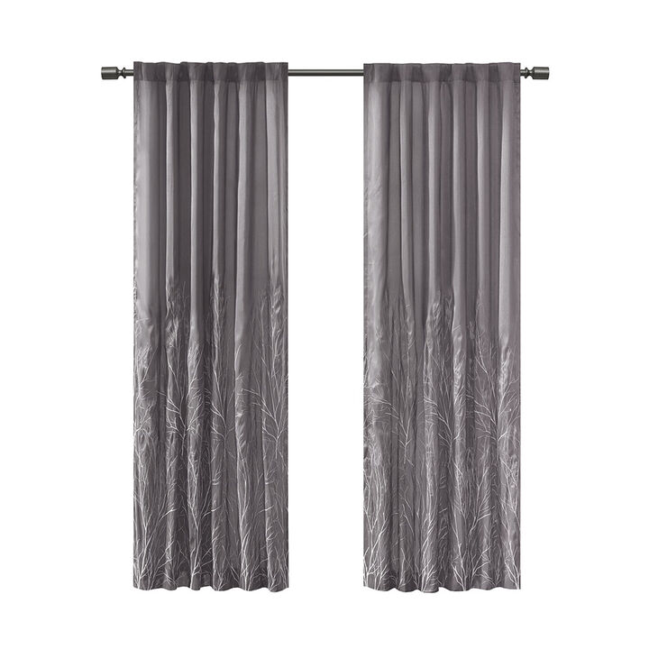 Gracie Mills Saffron Embroidered Faux Silk Curtain Panel - 50x84"
