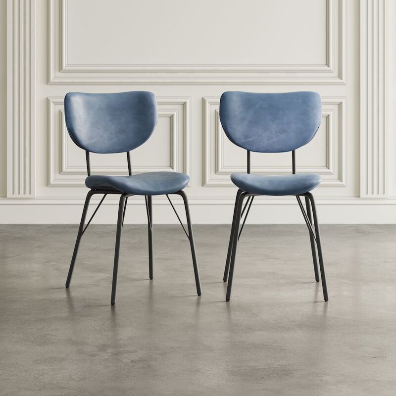 Jofran Modern Faux Leather Split-Back Upholstered Dining Chair (Set of 2)