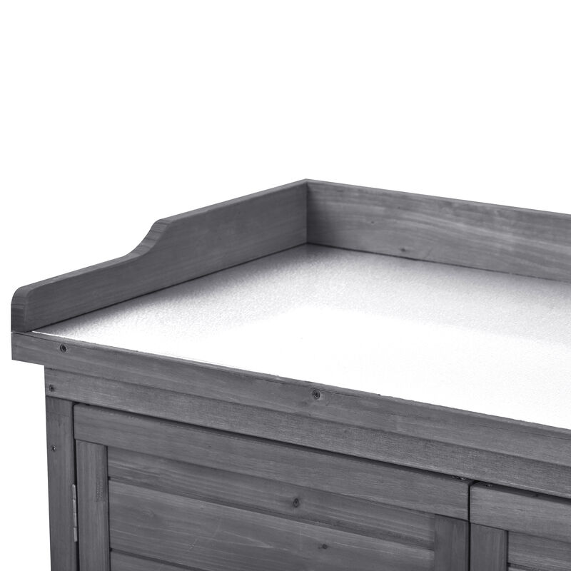 Merax Rustic Garden Wood Potting Bench Table
