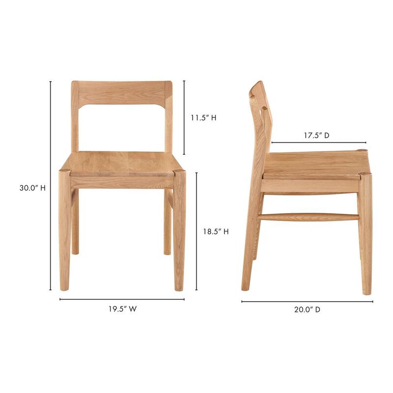 Moe�s Owing Dining Chair Oak-Set Of Two