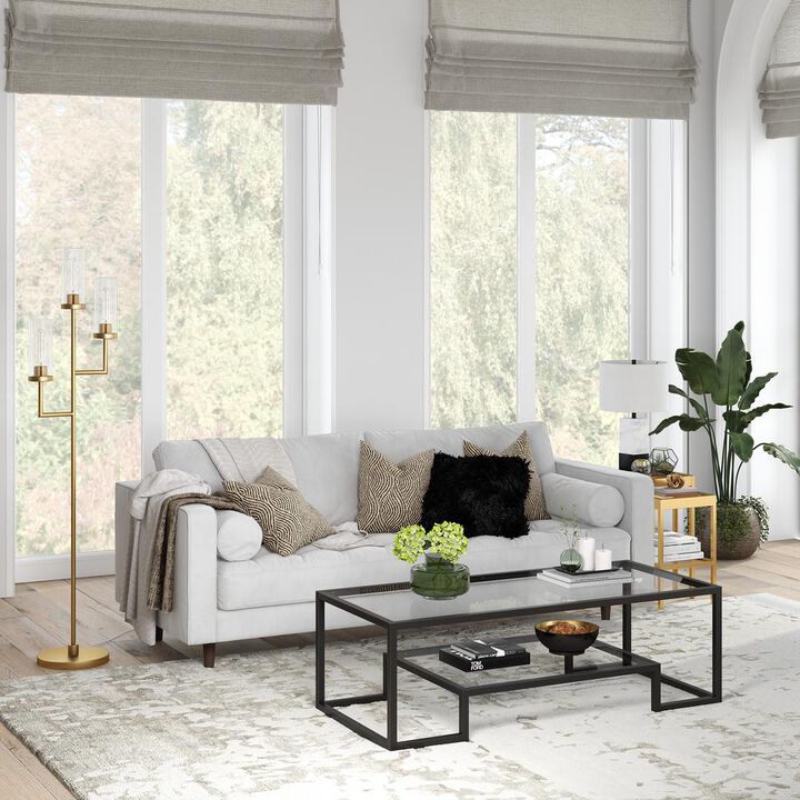 Hudson&Canal Athena 54'' Wide Rectangular Coffee Table in Blackened Bronze