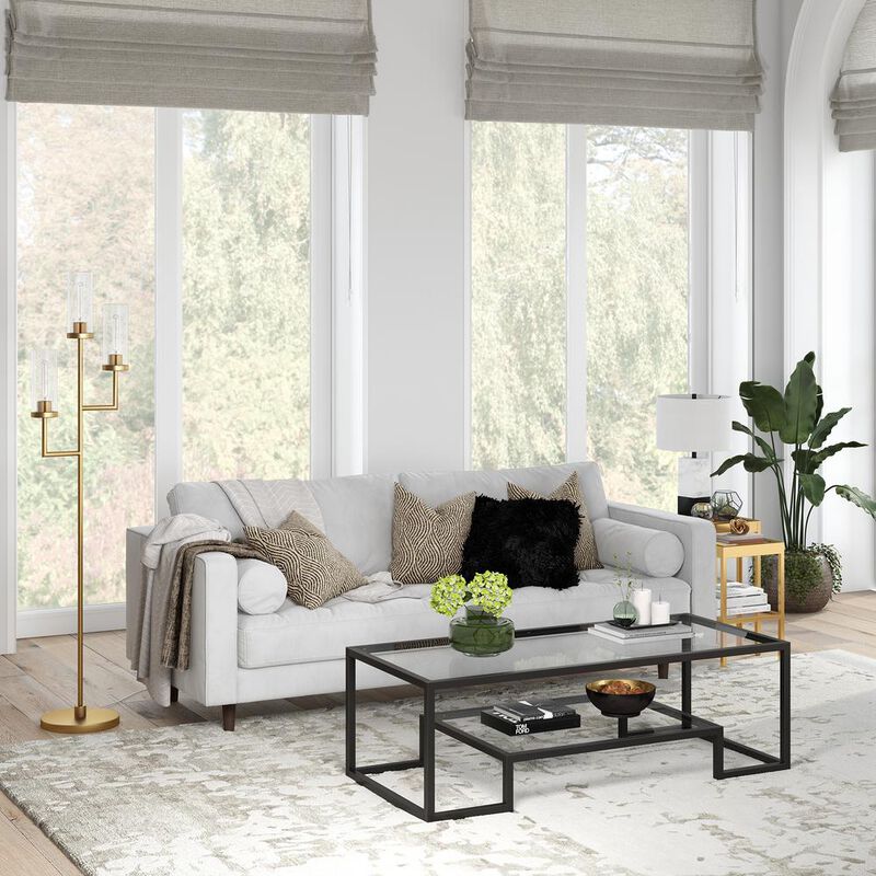 Hudson&Canal Athena 54'' Wide Rectangular Coffee Table in Blackened Bronze