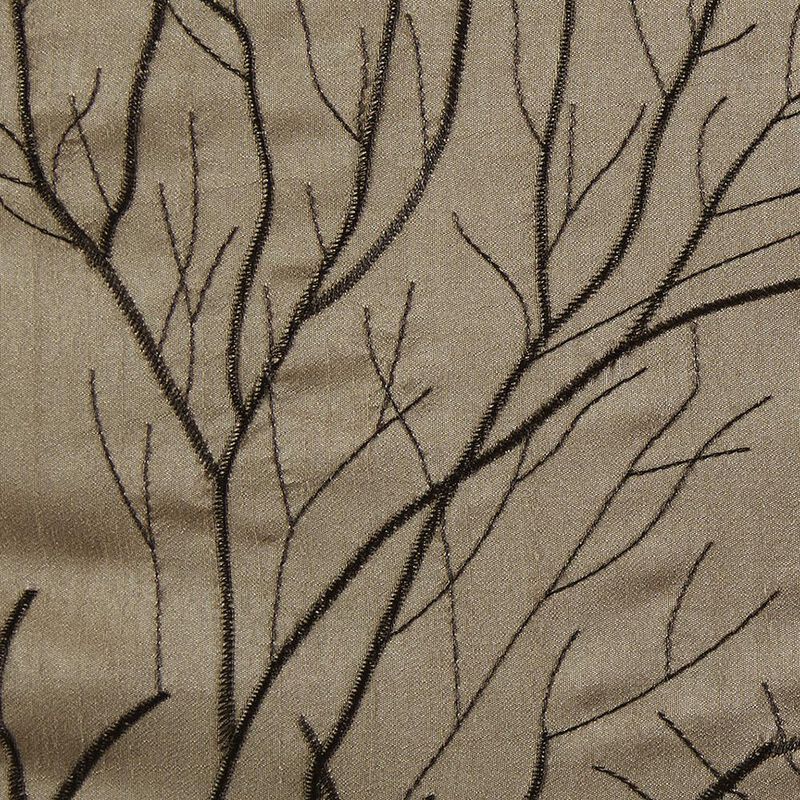 Belen Kox Tan Branch Embroidered Window Valance, Belen Kox
