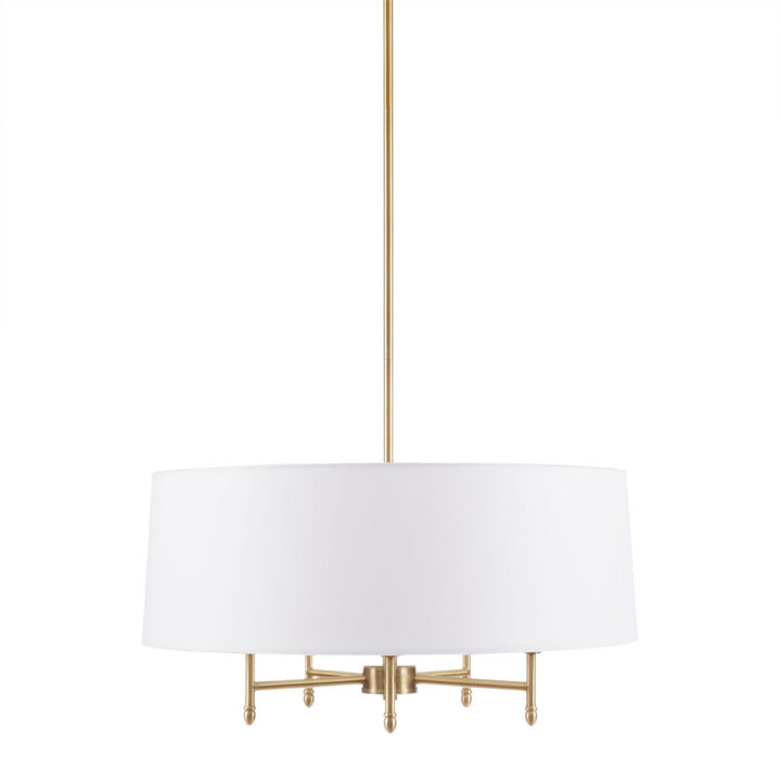 Presidio 5-Light White Drum Shade Chandelier