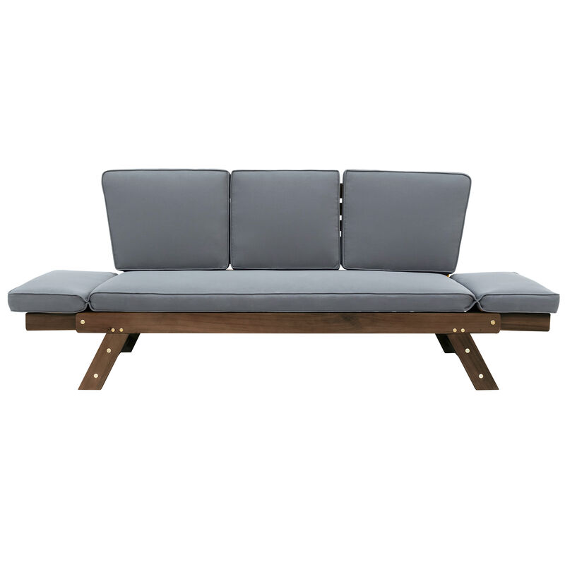 Merax Solid Outdoor Adjustable Patio Wooden Daybed Sofa