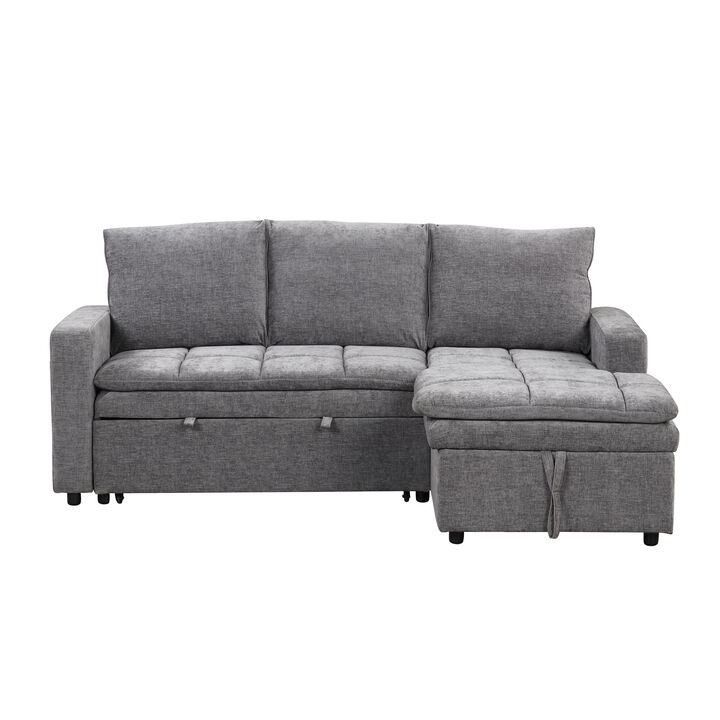 Merax Polyester Sectional Sofa Bed with Storage Space
