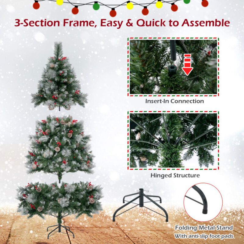 Hivvago 6 Feet Pre-Lit Artificial Christmas Tree with 350 LED Lights