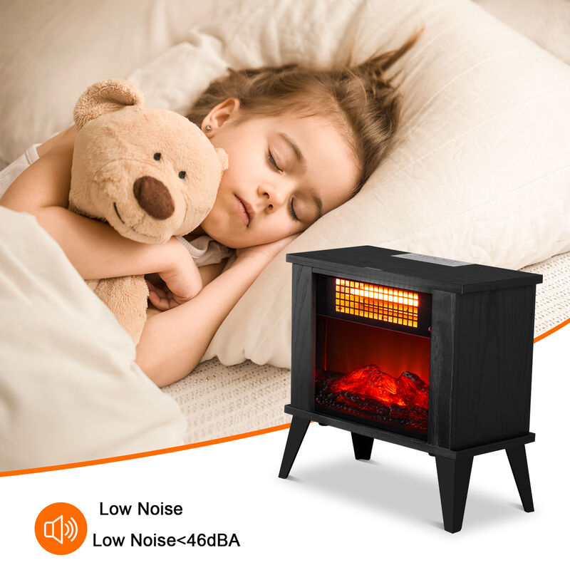 1000W Portable Electric Fireplace Stove with Overheat Protection for Home and Office