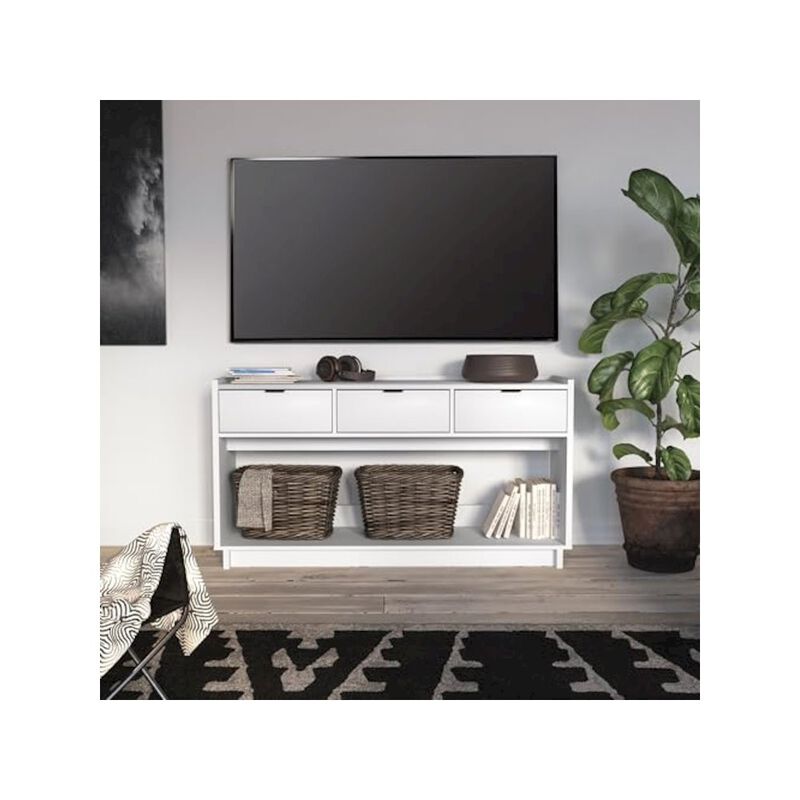 Prepac Simply Modern Entryway Console Table Engineered Wood with 3 Drawers