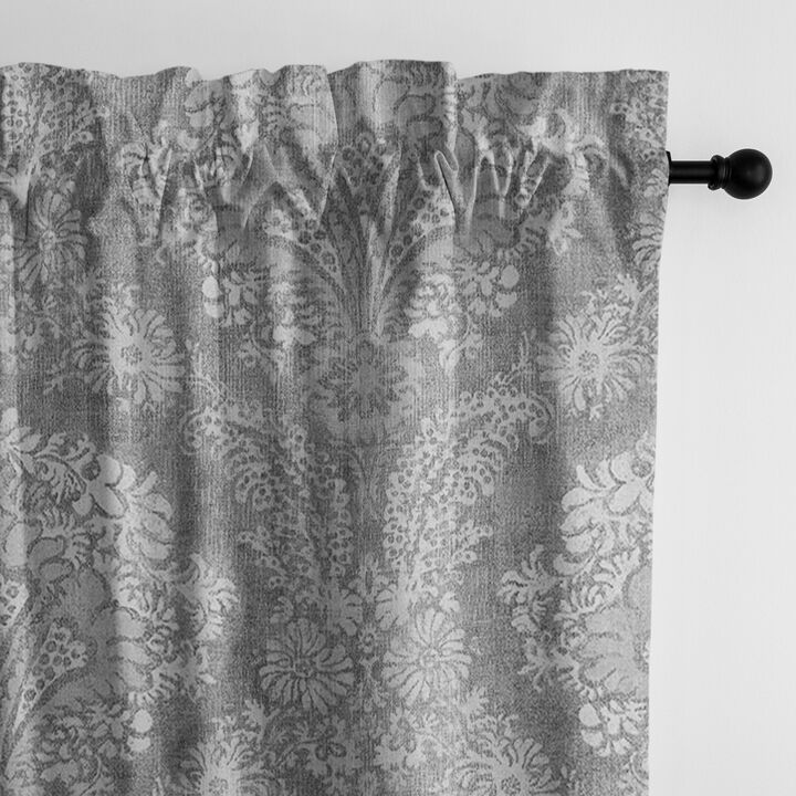 6ix Tailors Fine Linens Ophelia Gray Pole Top Drapery Panel Pair