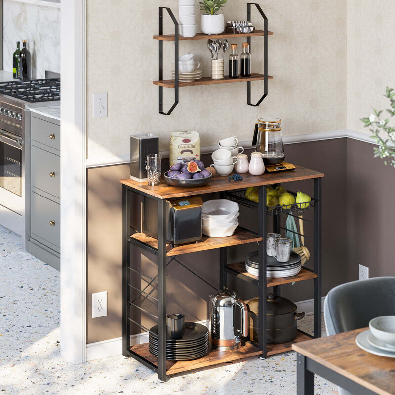 Stylish Metal Frame Kitchen Shelf for Contemporary Spaces