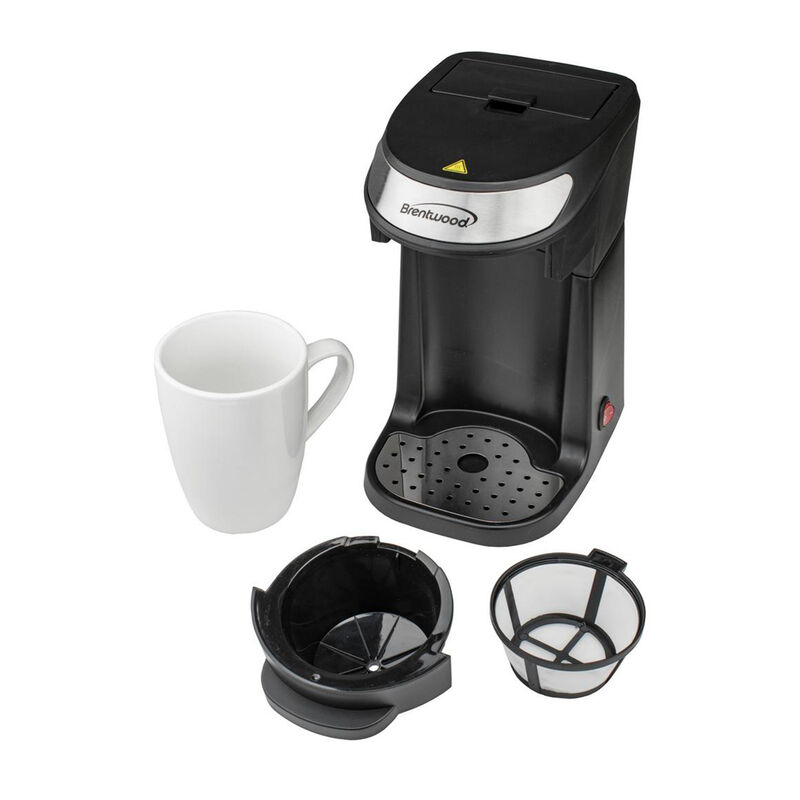 Brentwood Single Serve Coffee Maker in Black with Mug