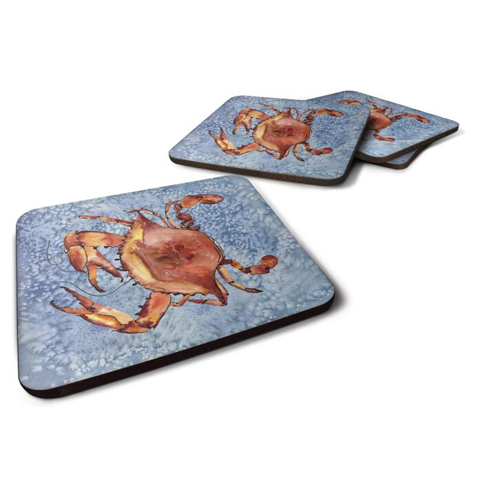 Caroline's Treasures 8147FC Crab Foam Coasters (Set of 4), 3.5 H x 3.5 W, Multicolor