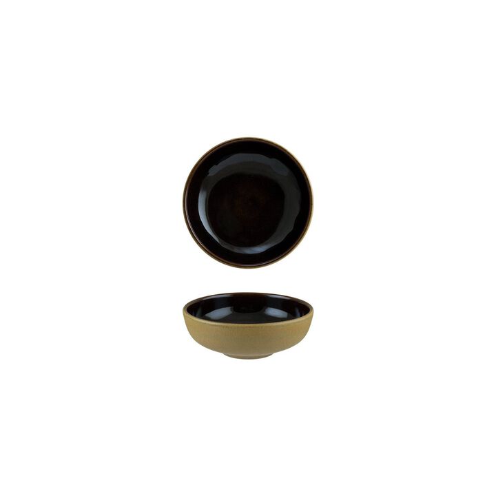 Sphere Earth dia.5.5" h:2" 15 oz. Round Brown Porcelain Bowl (Set of 4)