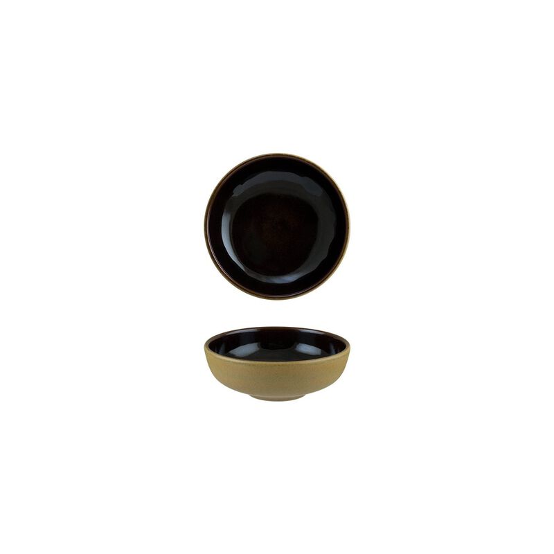 Sphere Earth dia.5.5" h:2" 15 oz. Round Brown Porcelain Bowl (Set of 4)