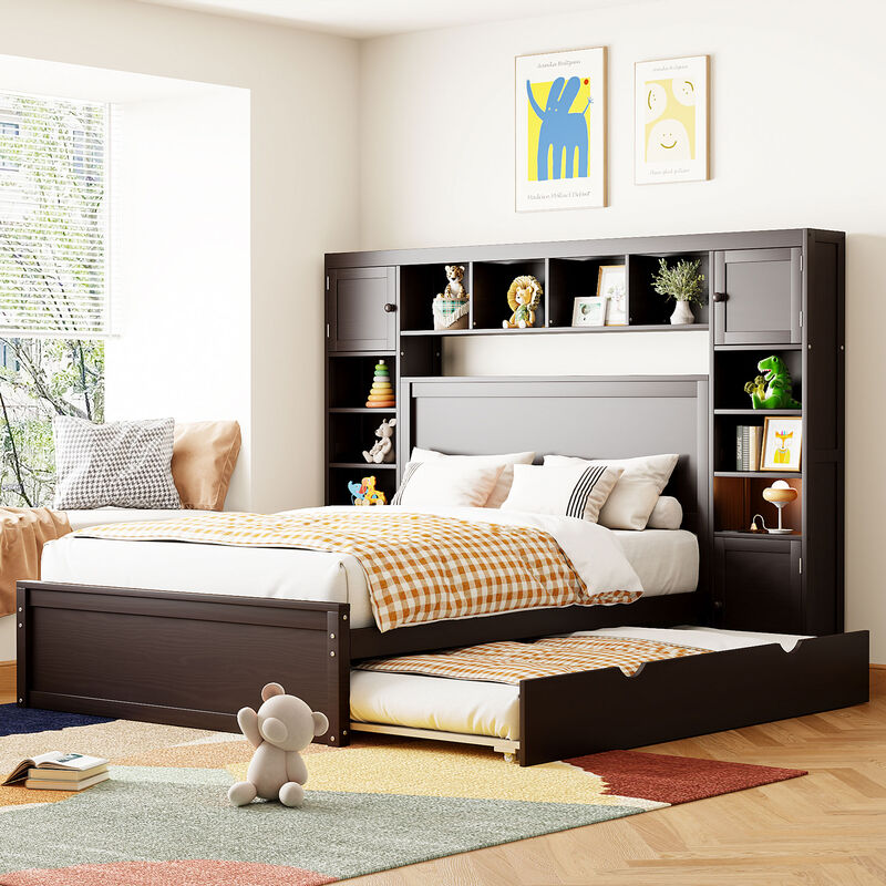 Merax Storage Platform Bed with Sockets