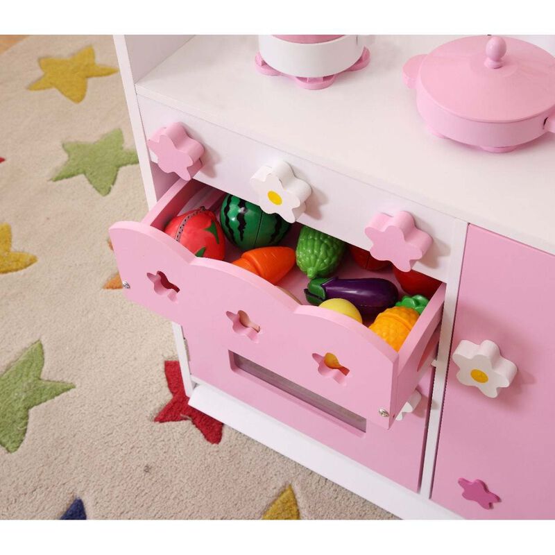 Kids Funnel 2 In 1 Pink Pretend Kitchen And Market Stall