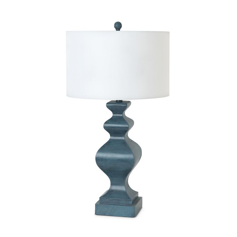 Lux Lighting Cyrus 32 Blue Polyresin Table lamp, (Set of 2)