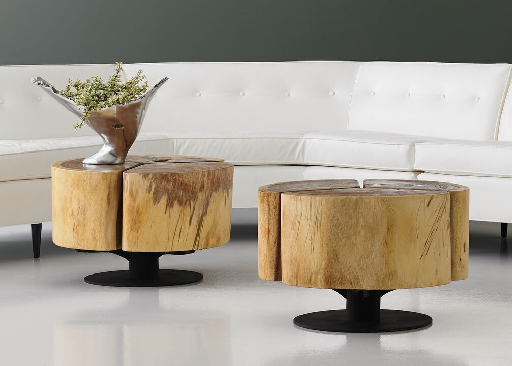 Clover 28" Coffee Table on Metal Base