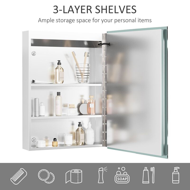 LED Bathroom Cabinet: Dimmable Wall-Mounted Medicine Cabinet