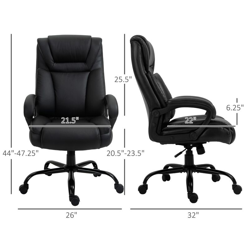 Black Executive Giant: 400lbs Capacity High Back PU Leather Office Chair