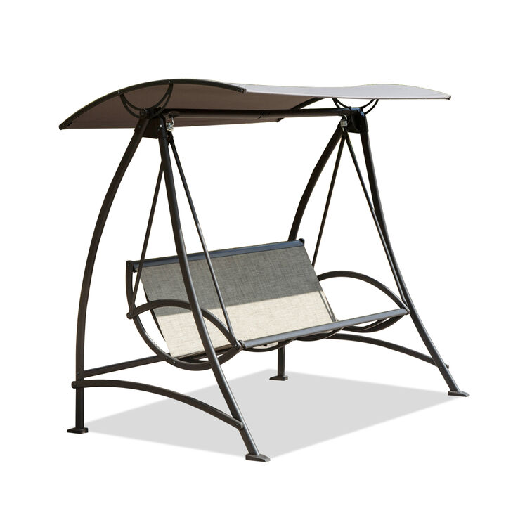 Outdoor Patio Swing with Adjustable Canopy