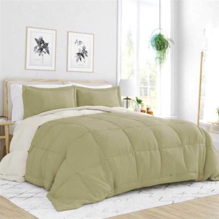 Hivvago Full/Queen 3 Piece Microfiber Reversible Comforter Set