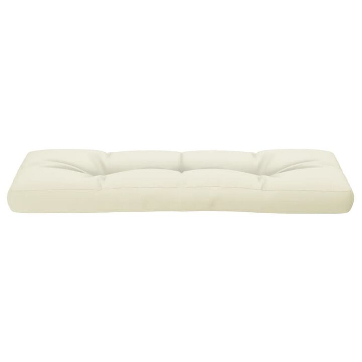 Moni Outdoor Cushion for Bench, Deep Tufted, White Fabric, 47 Inch - Benzara