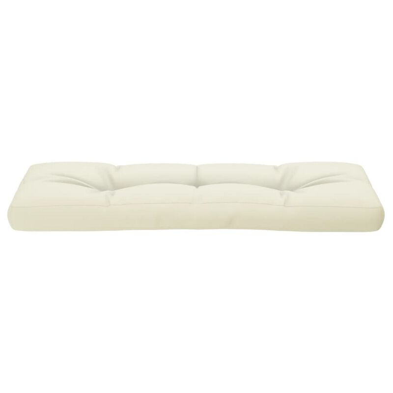 Moni Outdoor Cushion for Bench, Deep Tufted, White Fabric, 47 Inch - Benzara