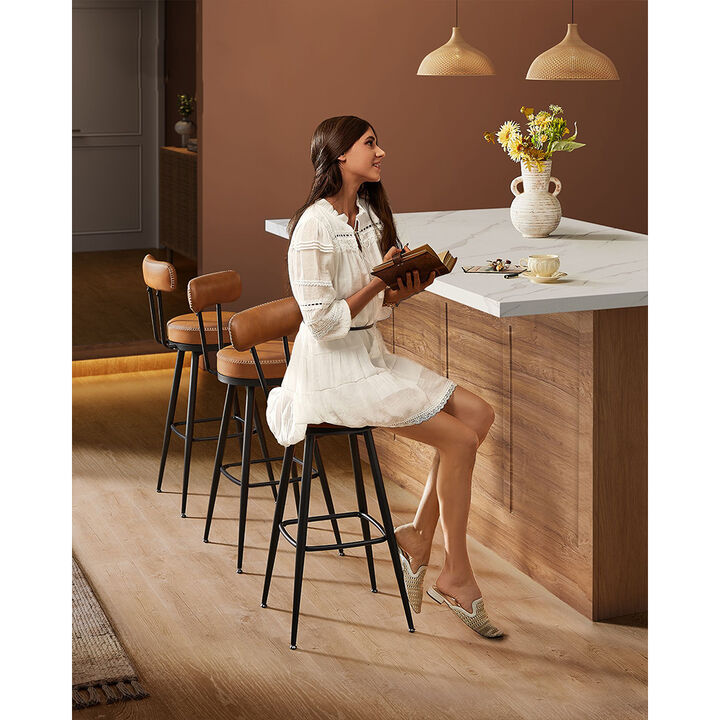 40.5" Tall Swivel Bar Stools with Backs