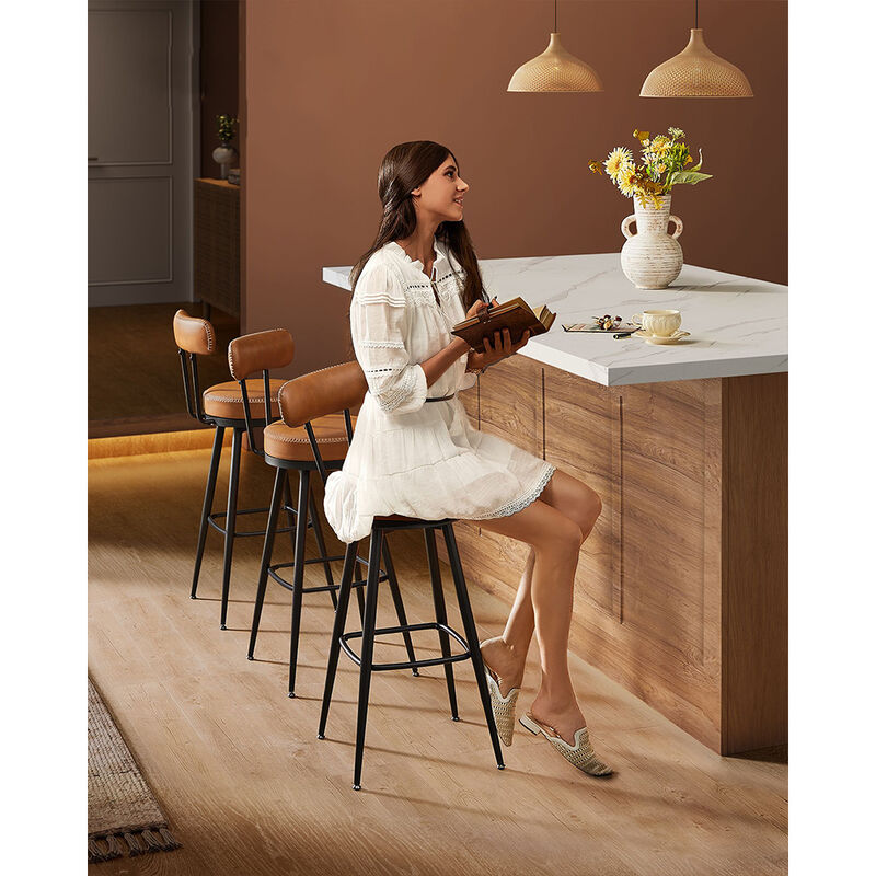 40.5" Tall Swivel Bar Stools with Backs