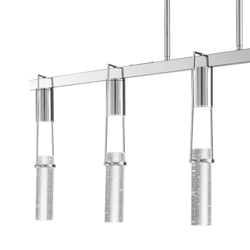 Harmony Chandelier Matte Black Metal and Acrylic 5 LED Lights Dimmable