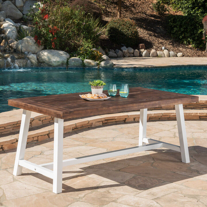 Merax Outdoor Rustic Acacia Wood Dining Table