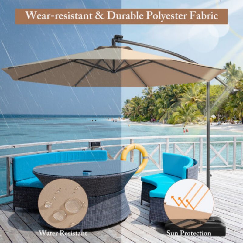 10 Feet Patio Outdoor Sunshade Hanging Umbrella