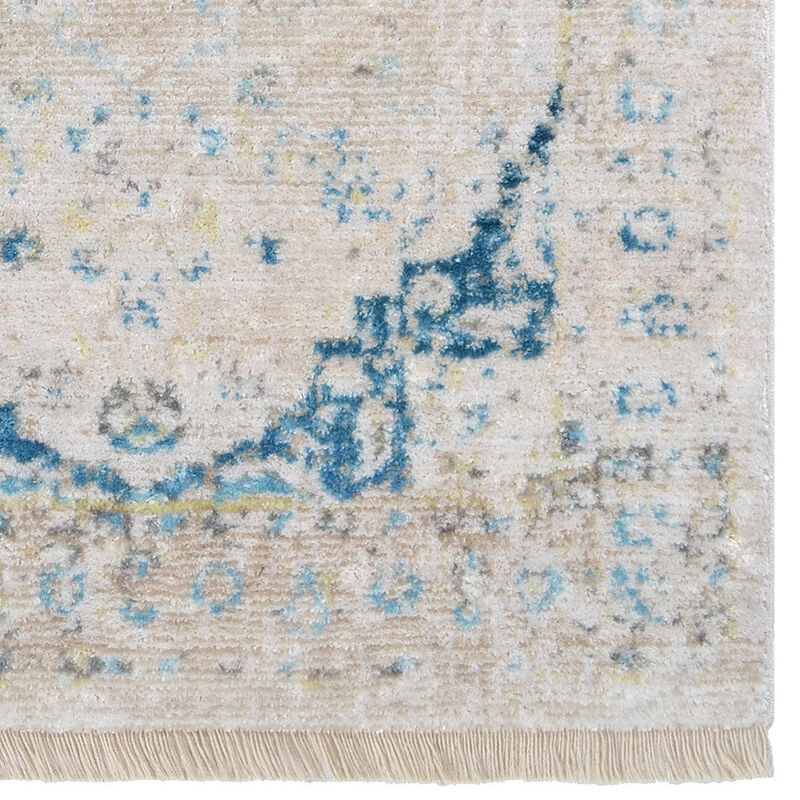 RUGSOTIC CARPETS MACHINE MADE POLYESTER AREA RUGS  - 8'x10', Rectangle Shape, Ivory Color, Classic Oriental Traditional  Design, Low Pile Machine Made Area Rugs for Living Room, Bed Room (M00069)