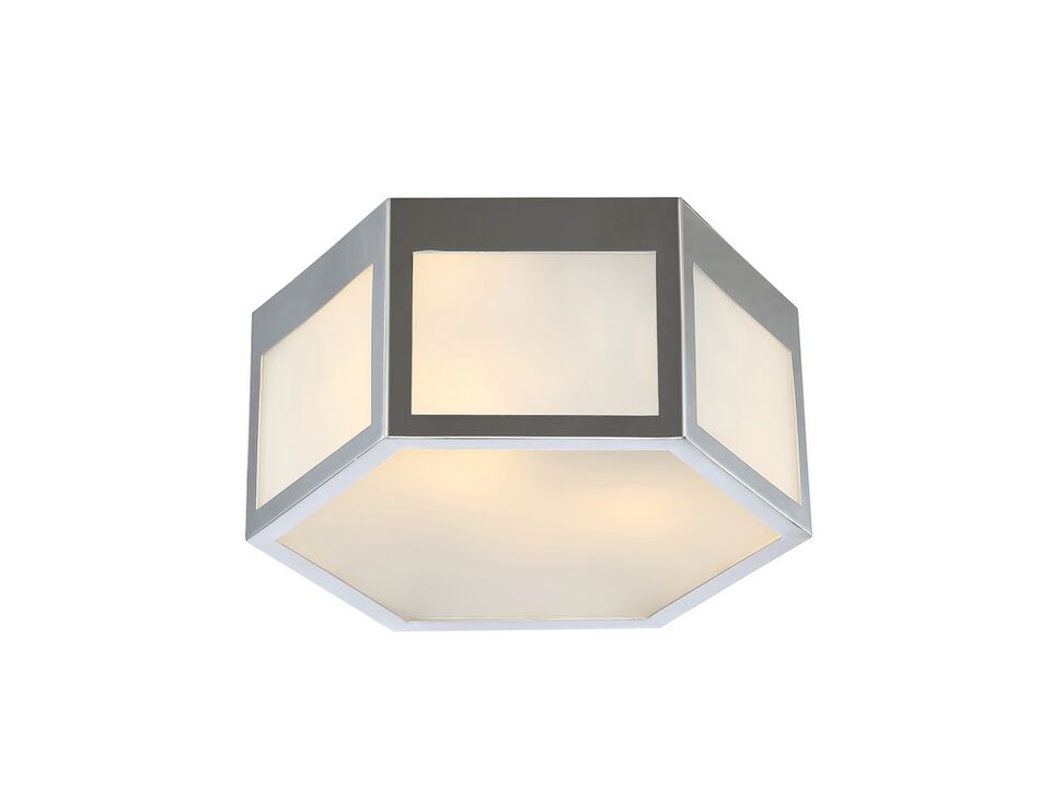 Moderno Hexagon Metal/Frosted Glass LED Flush Mount