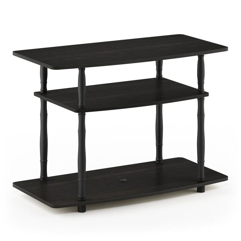 Furinno Furinno Turn-N-Tube No Tools 3-Tier TV Stands with Classic Tubes, Espresso/Black