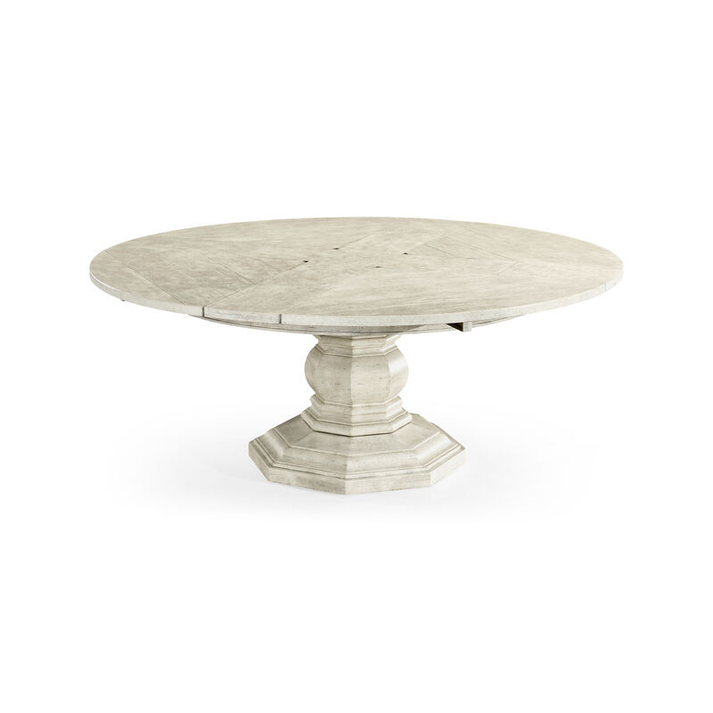Whitewash Round Extendable Dining Table