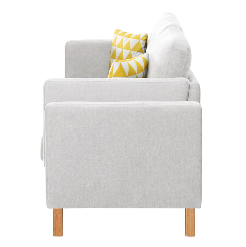 72.4 in. W Square Arm Chenille Modern Straight Sofa with Pillows