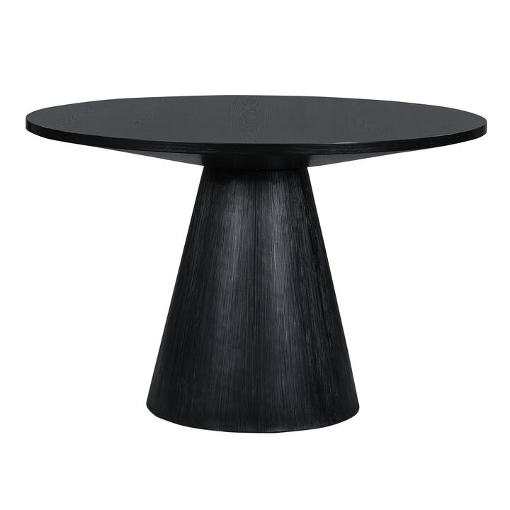 Gewnee Retro Round Dining Table Minimalist Elegant Table for Living Room, Dining Room (Black)