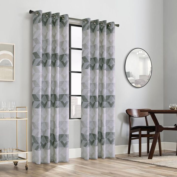 Commonwealth Jackson Grommet Curtain Panel - 52x95", Natural Grey