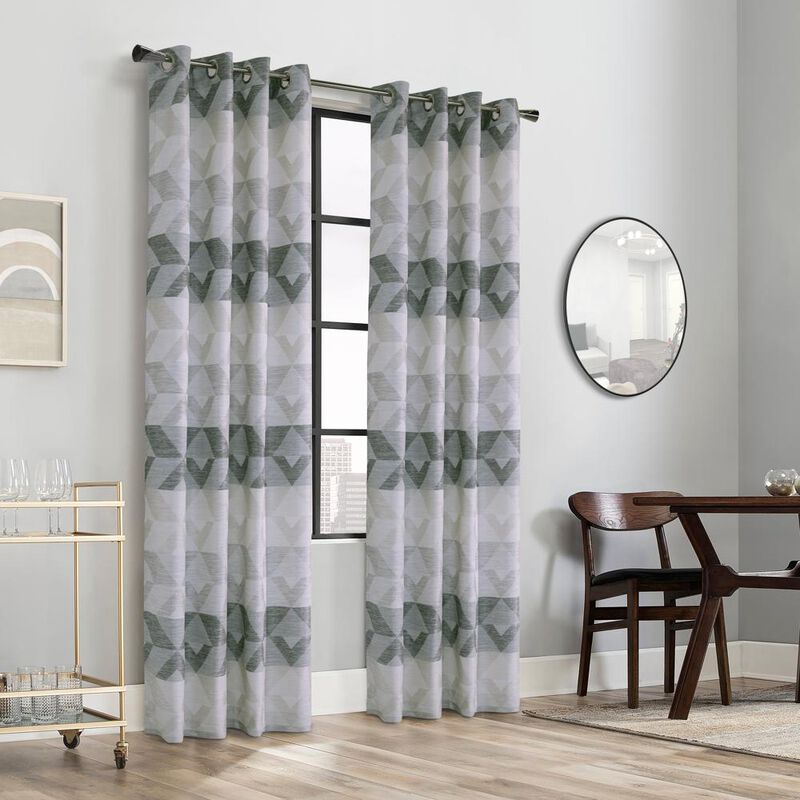 Commonwealth Jackson Grommet Curtain Panel - 52x95", Natural Grey