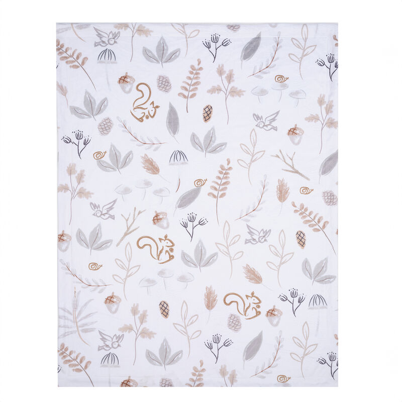 Lambs & Ivy Treetop Fox Woodland/Forest Minky/Faux Shearling Fleece Baby Blanket