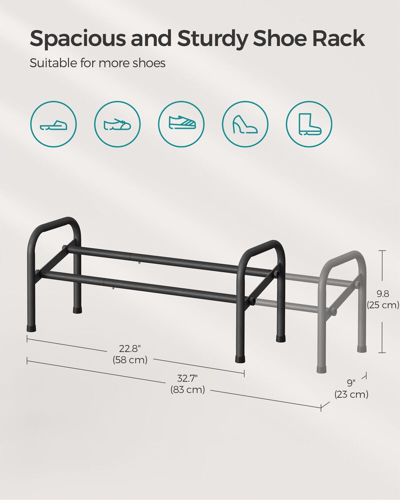 1-Tier Metal Shoe Rack Compact & Sturdy Storage Solution for Footwear