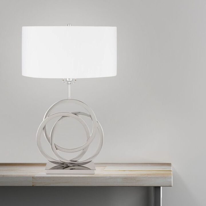 Circles Table Lamp Chrome Metal LED Light