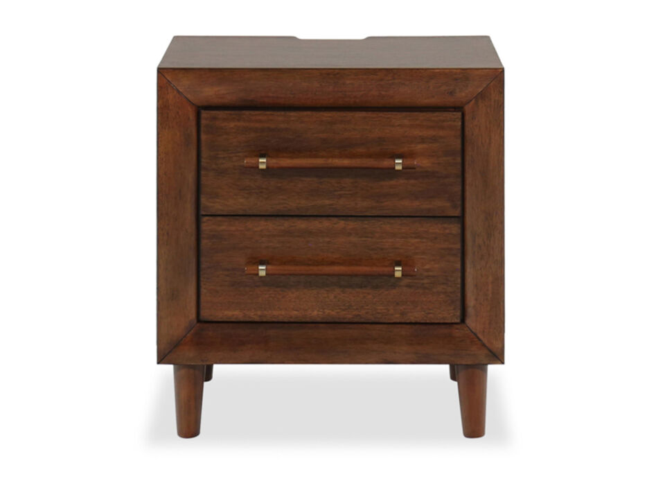 Lyncott 24" 2-Drawer Charging Nightstand